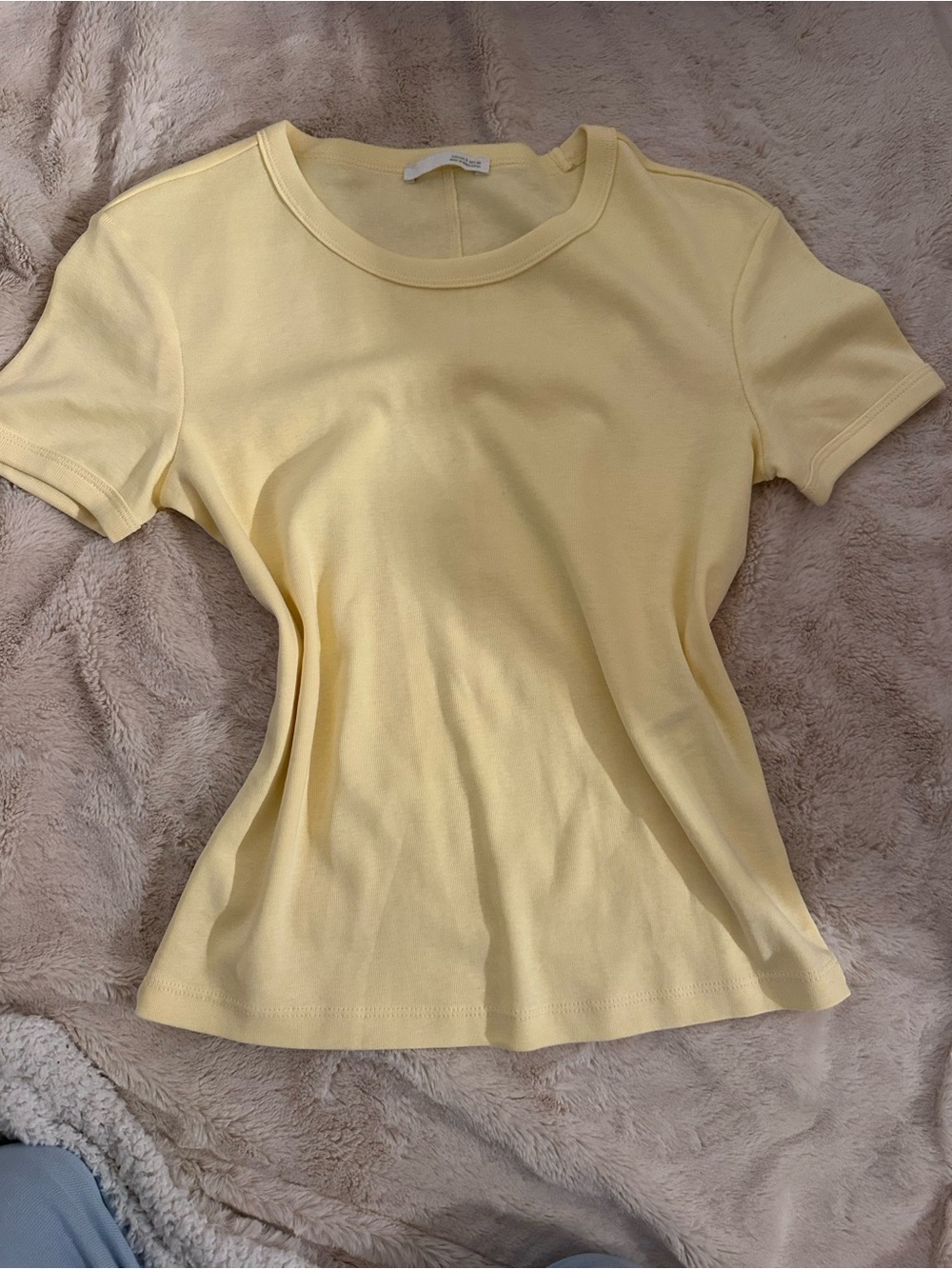Zara Short-Sleeve Crewneck Tee in Light Yellow